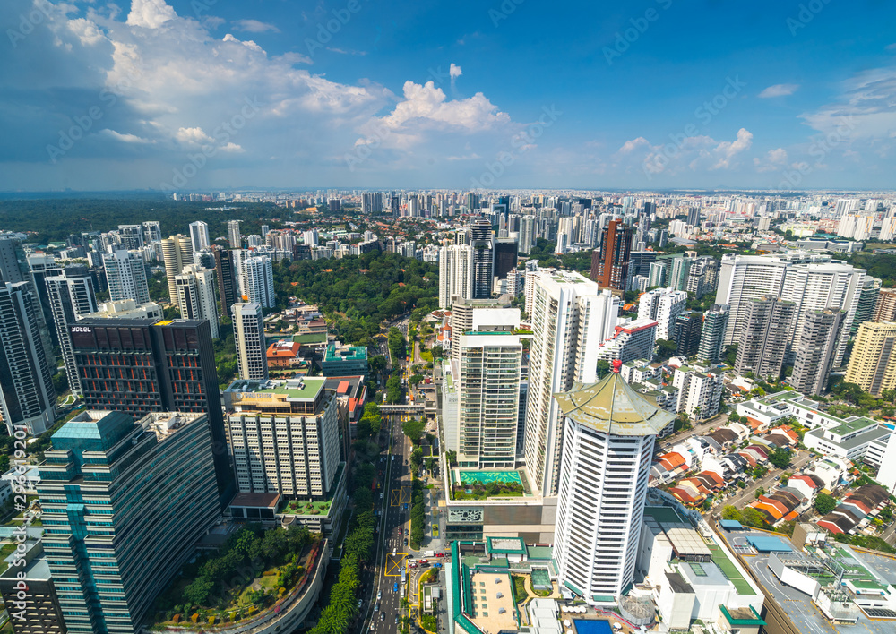 Panorama of the skyline of Singapore