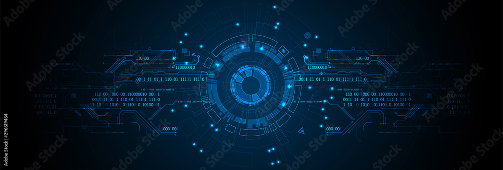 Abstract technology concept. Circuit board, high computer color background. Vector illustration