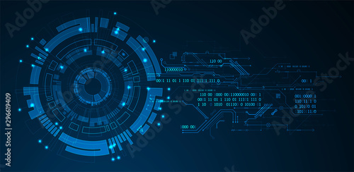 Abstract technology concept. Circuit board, high computer color background. Vector illustration