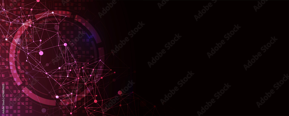 Obraz premium Wireframe background with plexus effect. Futuristic vector illustration.