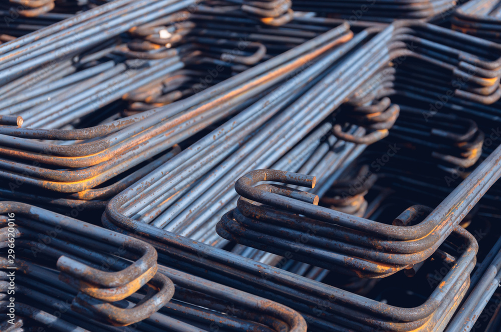 Reinforcing steel bars for building new concrete structures. Reinforcing steel bars for building new concrete structures.