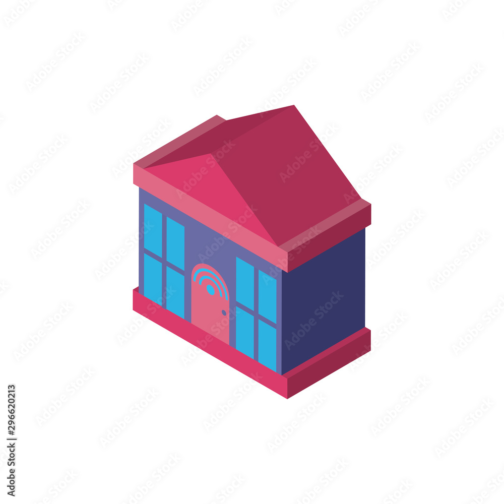 Digital house and wifi isometric icon vector design Digital house and wifi isometric icon vector design