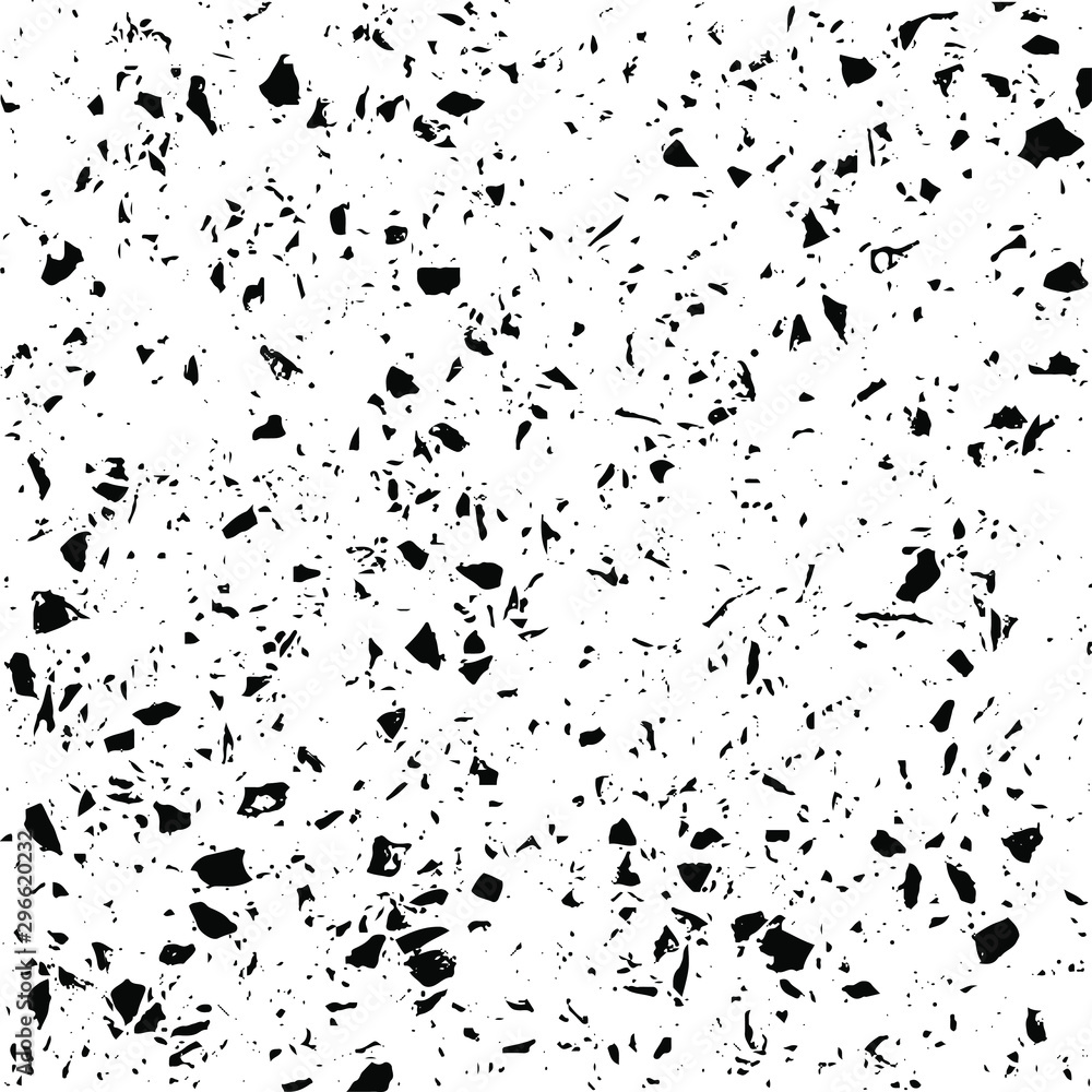 Obraz premium Small uneven spots and particles of debris. Abstract vector texture. Distressed uneven background. Grunge texture overlay with fine grains isolated on white background. Vector illustration. EPS10.