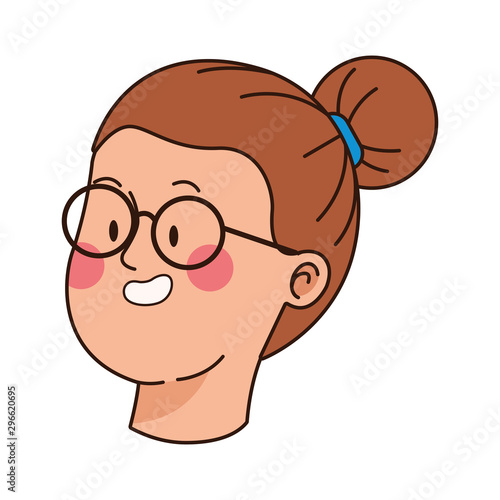 teen girl with glasses icon