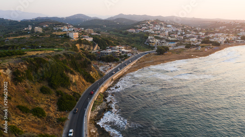 Bird's eye view of a coastal Greek city