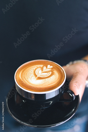 coffee latte art make by barista