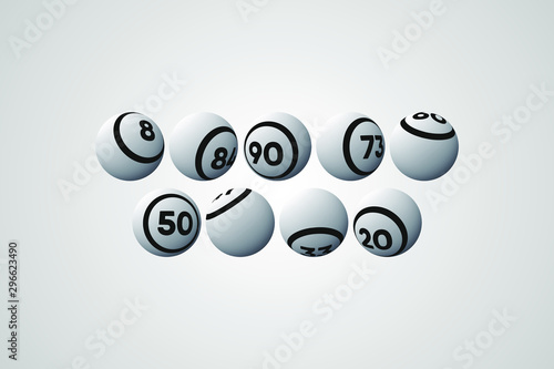 White Bingo Balls Vector Illustration