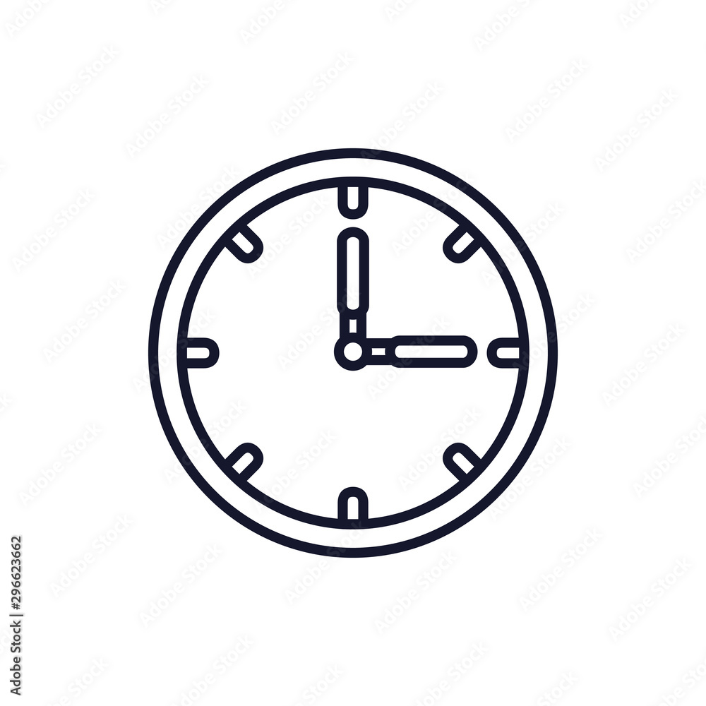 Isolated clock icon line vector design Isolated clock icon line vector design