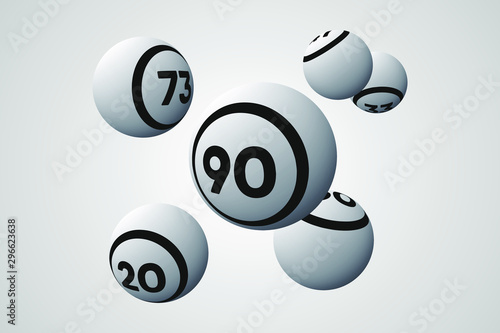 White Bingo Balls Vector Illustration