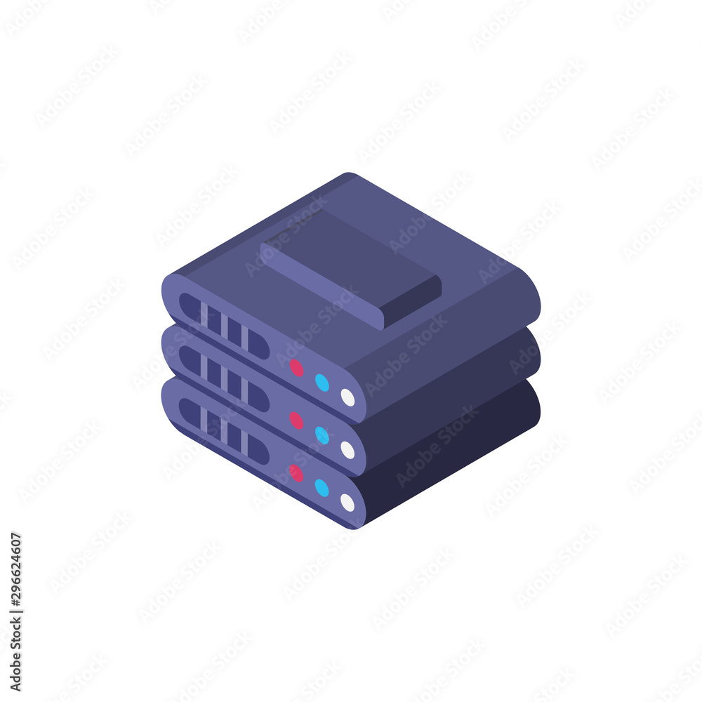 Digital web hosting isometric icon vector design Digital web hosting isometric icon vector design
