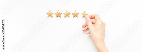 Five stars Customer Experience Feedback Concept photo