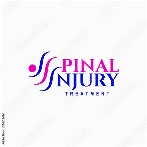 simple lettering or typography for medical and spinal injury treatment logo design inspiration