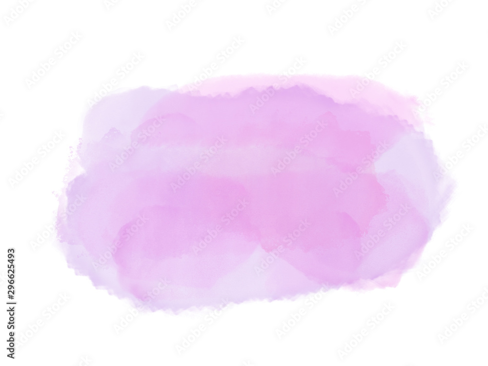 Abstract pink watercolor pastel splash on white background