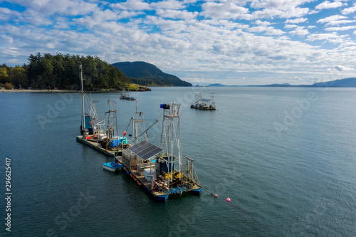 Vászonkép Reefnet Salmon Fishing Boats Off the Coast of Lummi Island, Washington