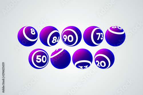 Purple Bingo Balls Vector Illustration