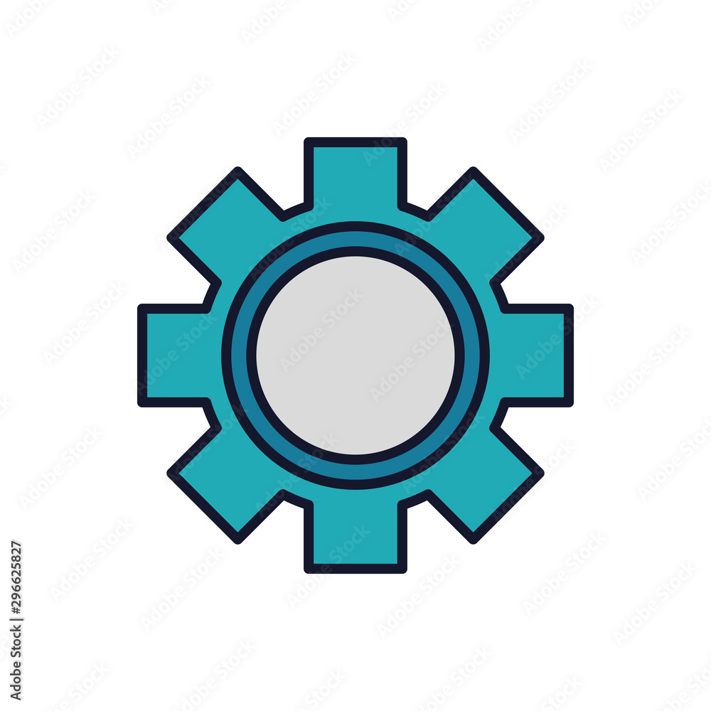 Isolated gear icon fill vector design