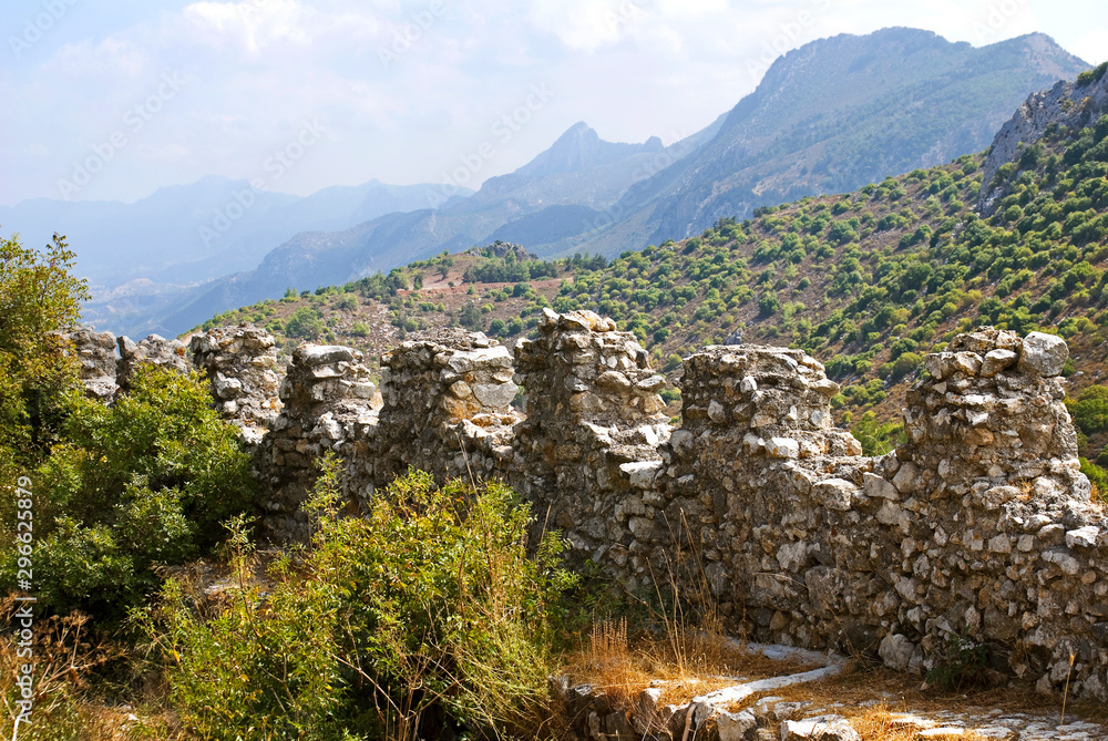 Fortress wall in the castle of St. Hilarion