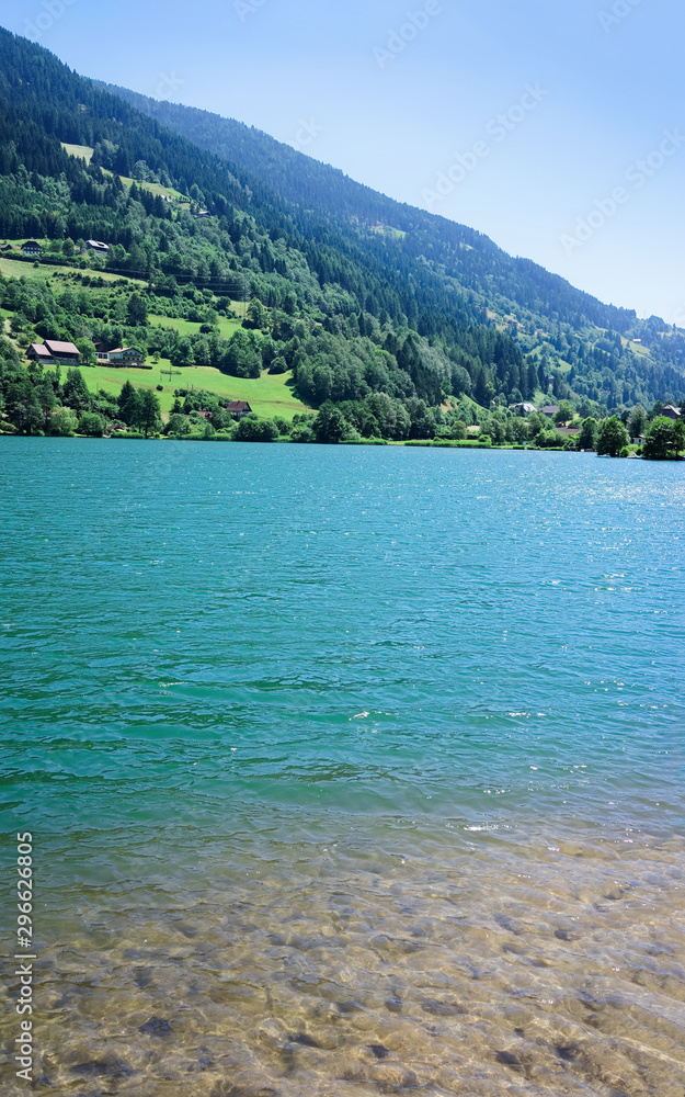 Panorama of lake Field am See of Carinthia at Austria