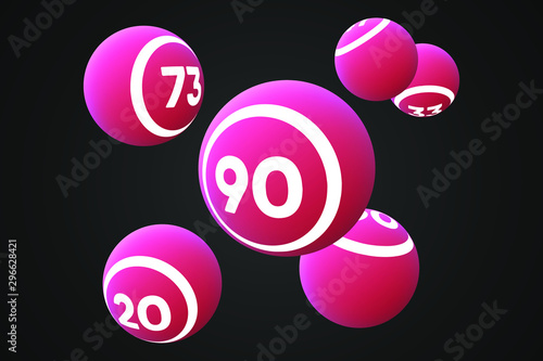 Pink Bingo Balls Vector Illustration
