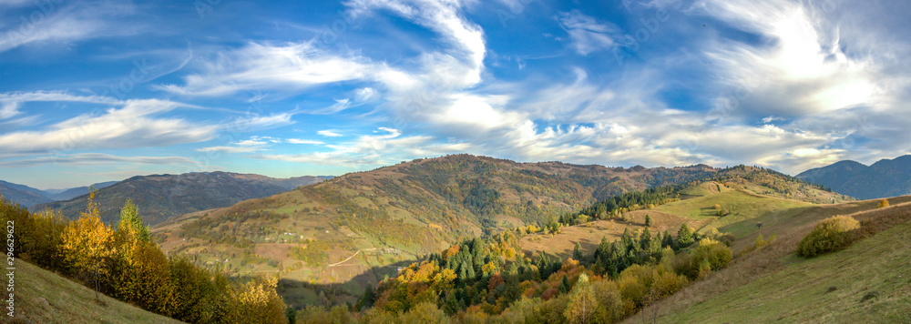 Autumn day in the Carpathian mountains