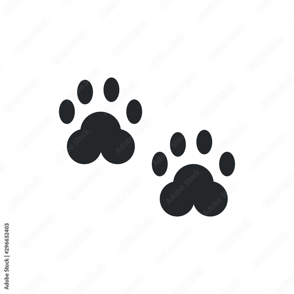 Fototapeta premium Isolated dog prints icon flat vector design