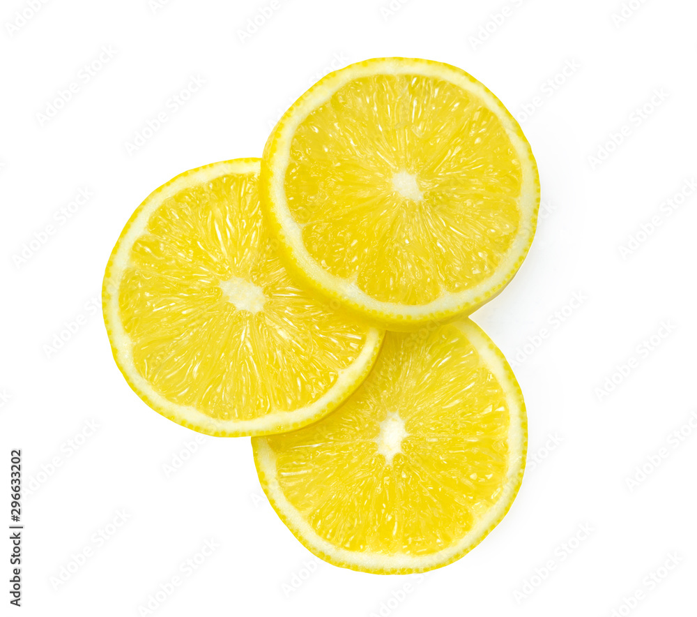 Lemon on a white background. Round sliced citrus sliced Lemon on a white background. Round sliced citrus sliced