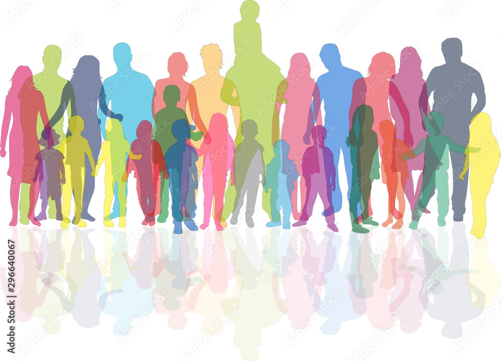 Obraz premium Family of silhouettes. vector work.