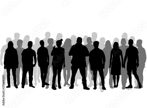 Group of people. Crowd of people silhouettes.