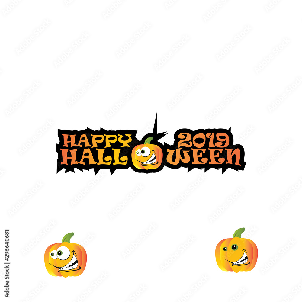 Happy Halloween vertical Logo vector template eps for your company, industry purpose ready to use