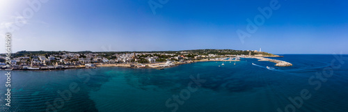 Aerial view, Santa Maria di Leuca with harbor, Lecce province, Salento peninsula, Apulia, Italy © David Brown