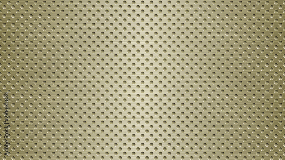 Abstract metal background with holes in light golden colors Abstract metal background with holes in light golden colors