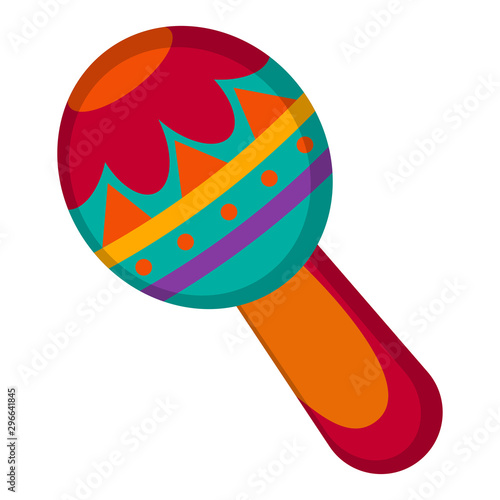 Traditional mexican maraca on a white background - Vector