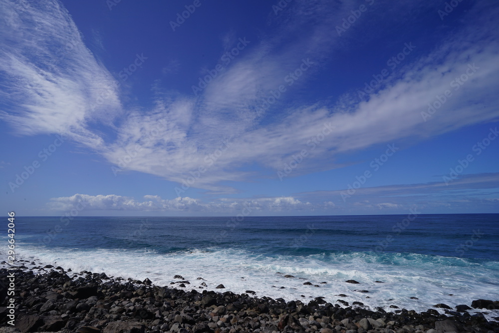 clouds, ocean and blue sky