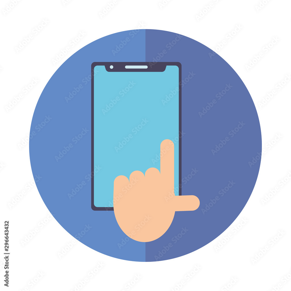 Smartphone and cursor icon block vector design Smartphone and cursor icon block vector design