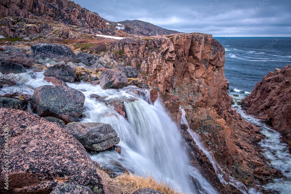 Teriberka, The North of Russia, northern waterfalls Teriberka, The North of Russia, northern waterfalls