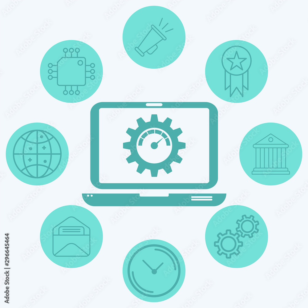 Laptop speed test vector icon sign symbol Laptop speed test vector icon sign symbol