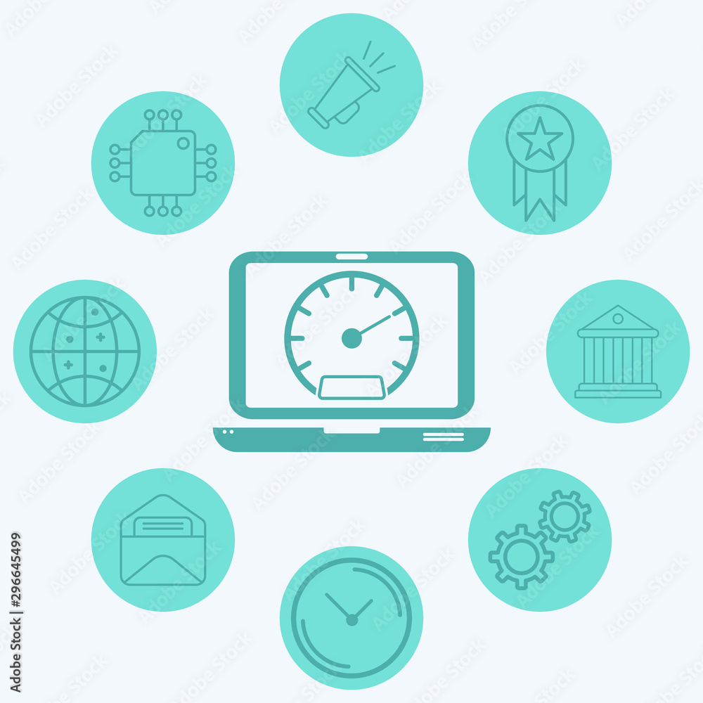 Laptop speed test vector icon sign symbol Laptop speed test vector icon sign symbol