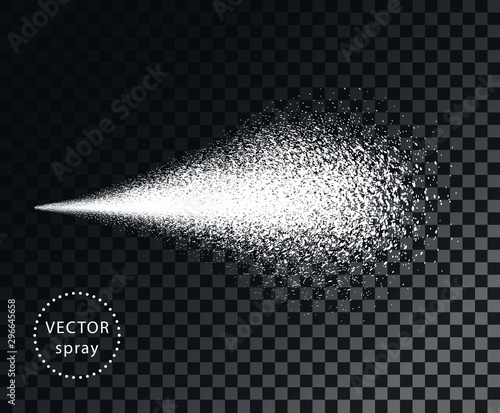 Spray. The aerosol stream. Water or fire extinguishing powder. Vector design element isolated on a transparent background.