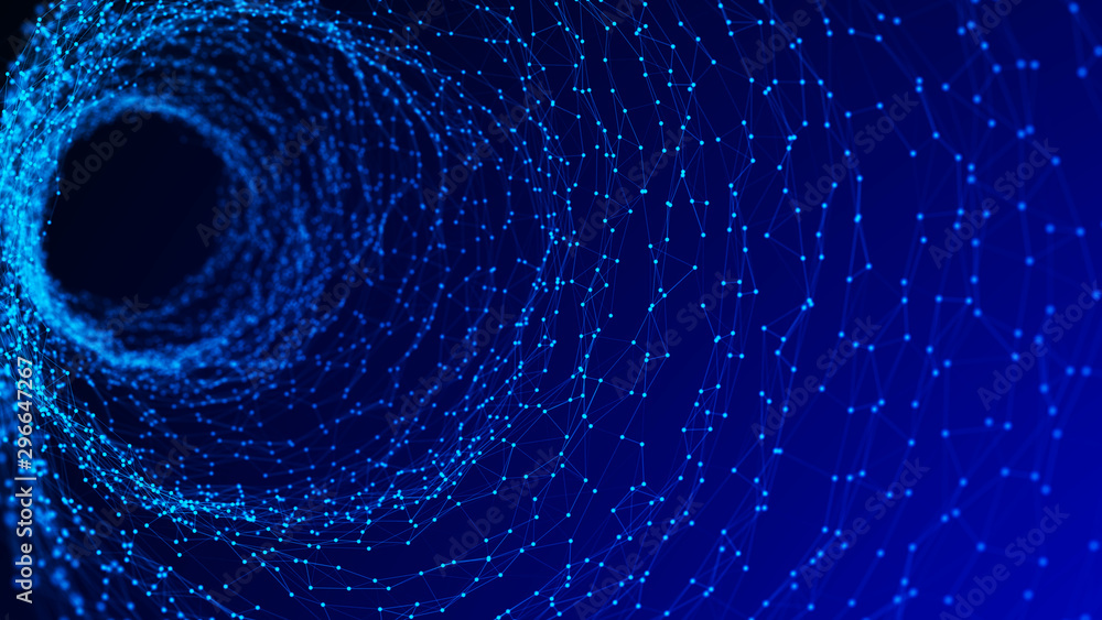 Abstract digital wormhole. Sci-fi tunnel or portal. Futuristic space travel concept. Wireframe 3d surface. 3d rendering. Abstract digital wormhole. Sci-fi tunnel or portal. Futuristic space travel concept. Wireframe 3d surface. 3d rendering.