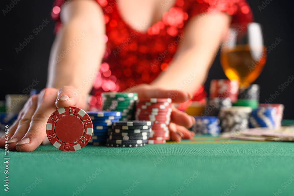 Playing cards in a casino, raising bets with chips. Success and victory. Poker, blackjack, Texas poker. Las Vegas Playing cards in a casino, raising bets with chips. Success and victory. Poker, blackjack, Texas poker. Las Vegas