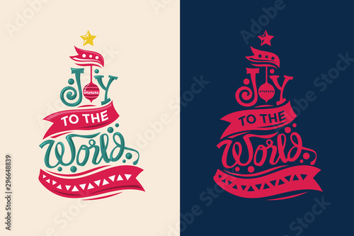 Christmas Tree with Quote. Joy to the World