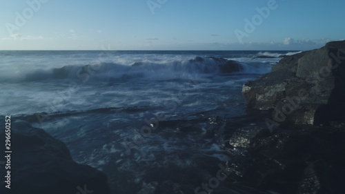 sunset from the north coast with the sea and the silk effect