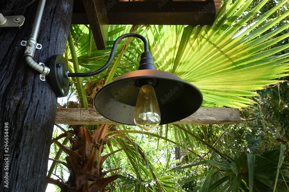 modern pendant light with vintage light bulb