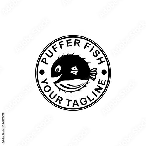 puffer fish restaurant logo design