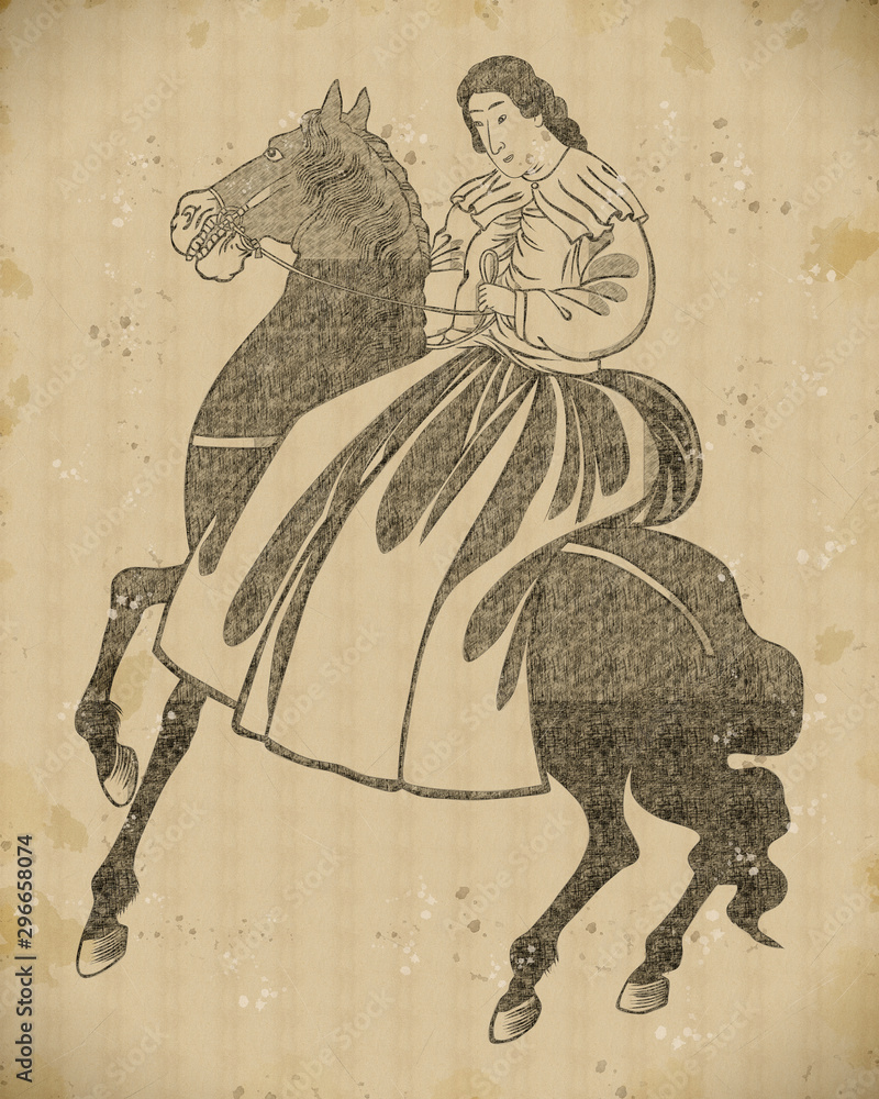Fototapeta premium 浮世絵 異人 その3 vintage