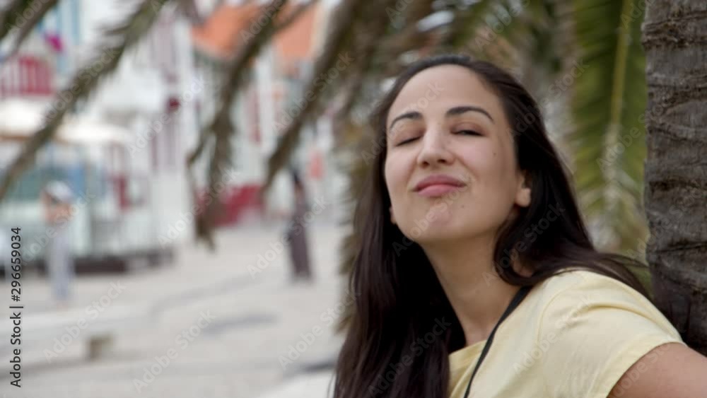 Cute Turkish girl in the village of Costa Nova - travel photography Cute Turkish girl in the village of Costa Nova - travel photography