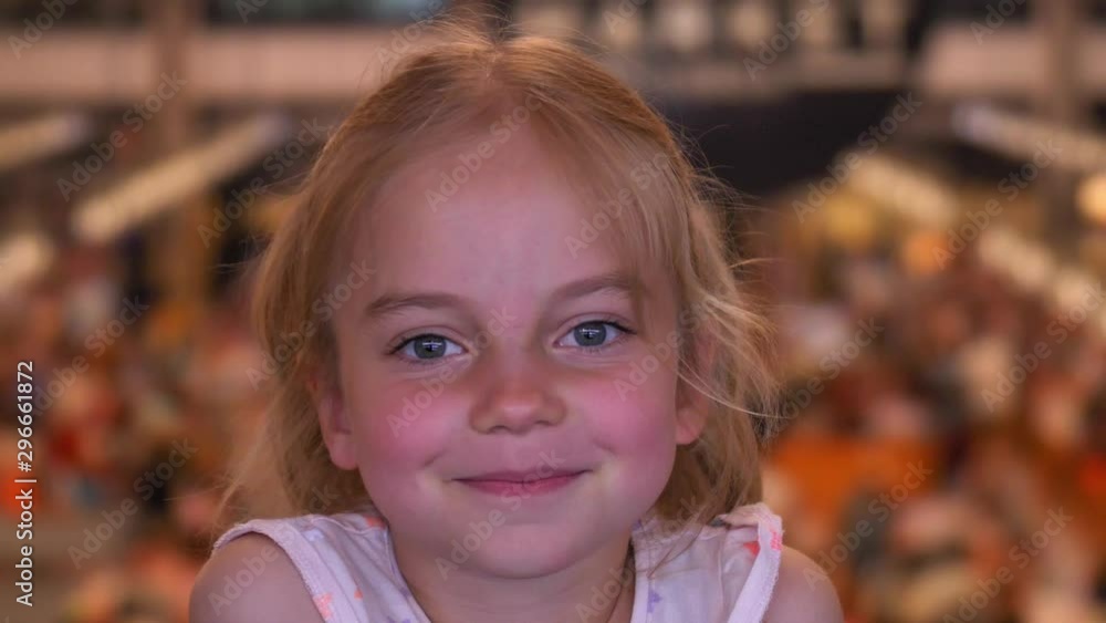 Portrait of Young Happy Caucasian Girl Smiling and Looking at Camera Slow Motion Portrait of Young Happy Caucasian Girl Smiling and Looking at Camera Slow Motion