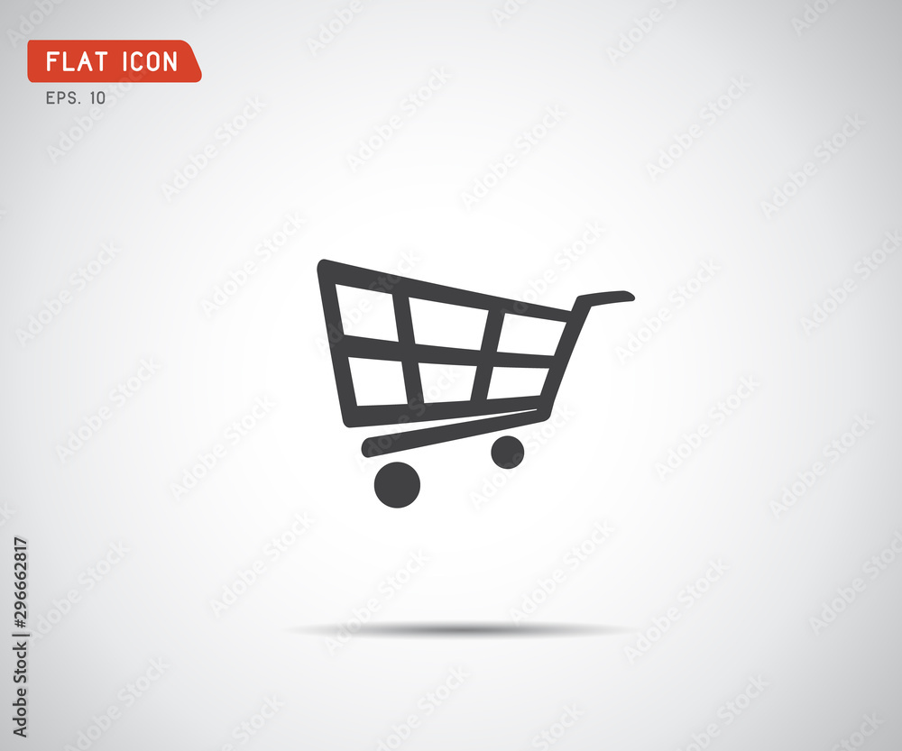 flat shopping cart icon, logo design vector illustration flat shopping cart icon, logo design vector illustration