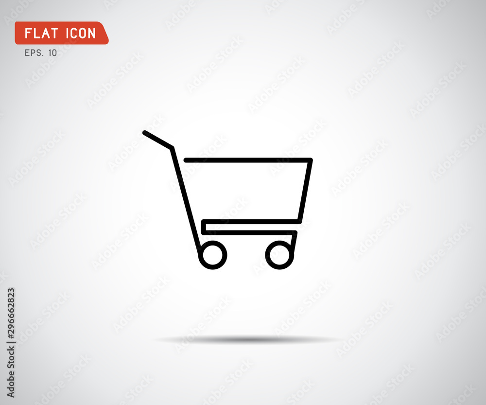 flat shopping cart icon, logo design vector illustration flat shopping cart icon, logo design vector illustration