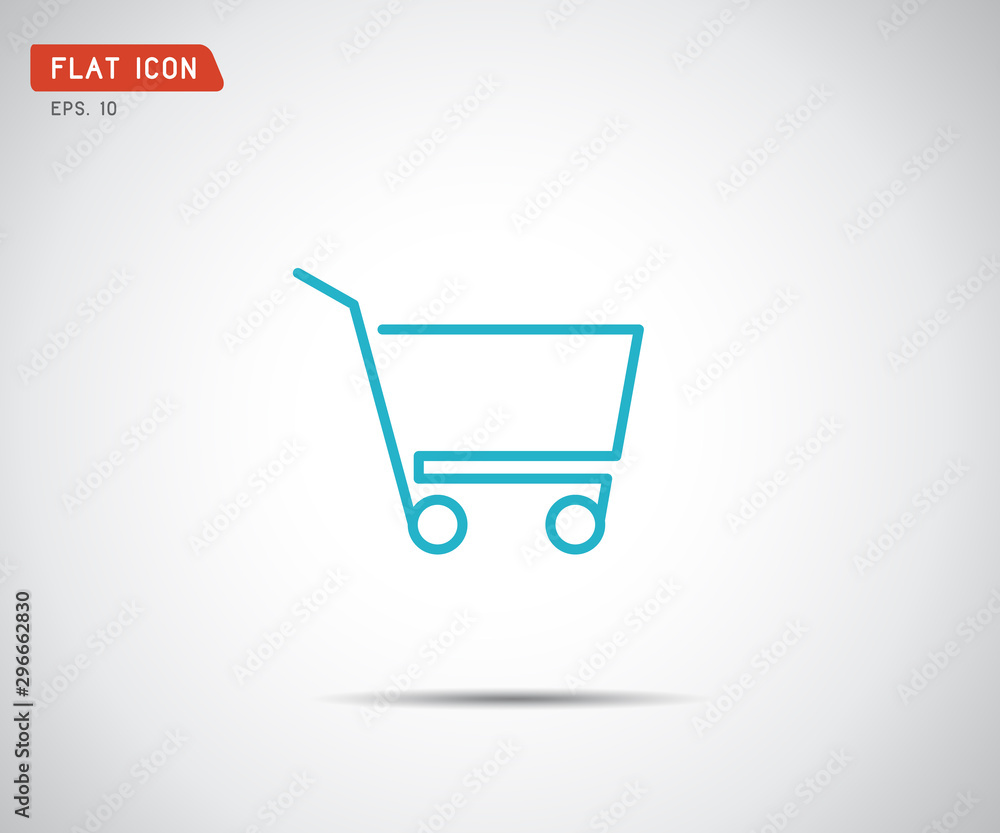 flat shopping cart icon, logo design vector illustration flat shopping cart icon, logo design vector illustration